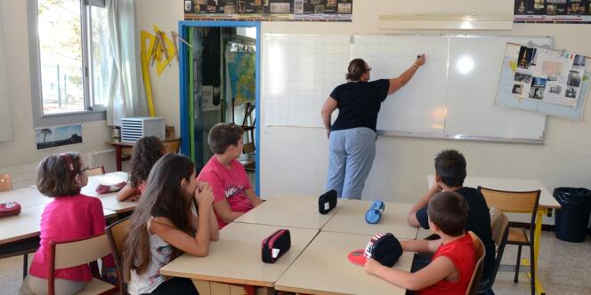 A l'école élémentaire Plan de la Cour, à Vitrolles, le 27 août 2012, lors d'une rentrée des classes anticipée.