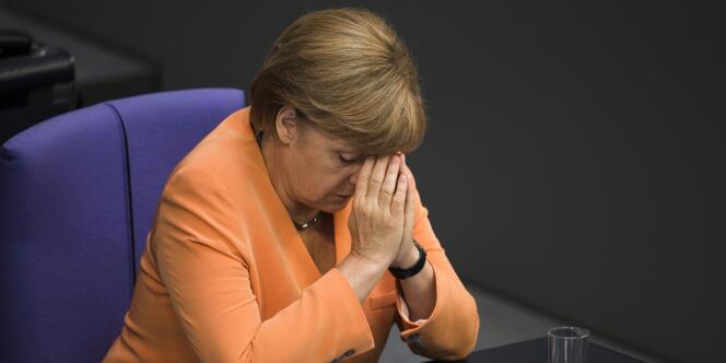 Angela Merkel lors de la première session sur le budget 2013 au Bundestag le 11 septembre.