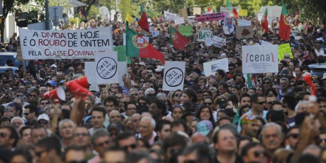 Manifestation contre l'austérité à Lisbonne, le 15 septembre.