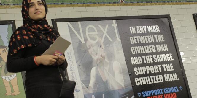 Une publicité antimusulmans dans le métro de New York, le 24 septembre 2012.