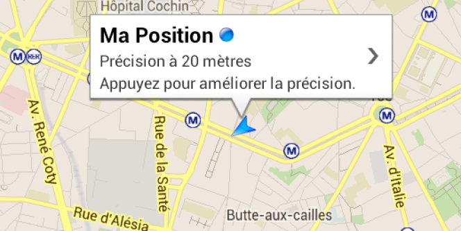 Google Maps, ici sur Android.