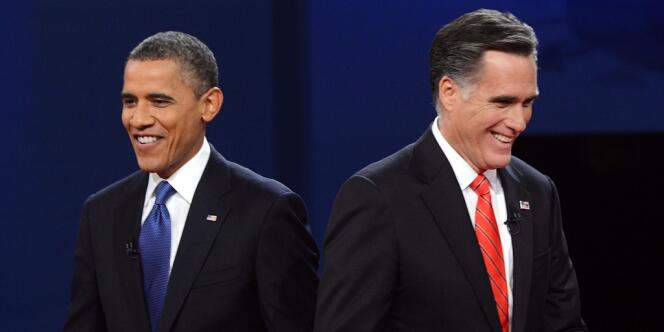 Barack Obama et Mitt Romney ont débattu des questions économiques à l'université de Denver (Colorado), mercredi 3 octobre). 