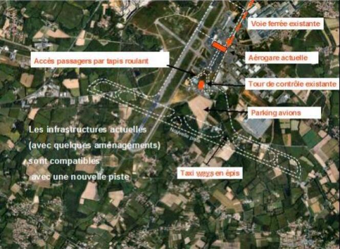 Proposition de nouvelle piste de l'aéroport Nantes Atlantique par Solidarités Ecologie.