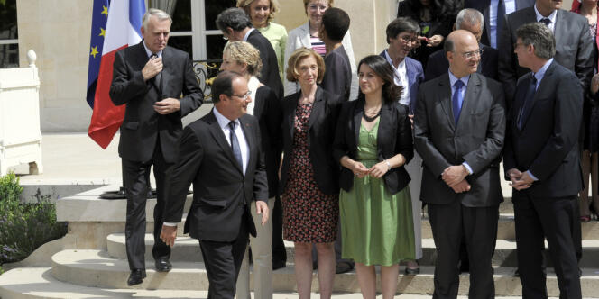 La présentation du deuxième gouvernement Ayrault, à l'Elysée, le 4 juillet.