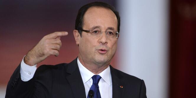 François Hollande lors de sa conférence de presse le 13 novembre 2012.