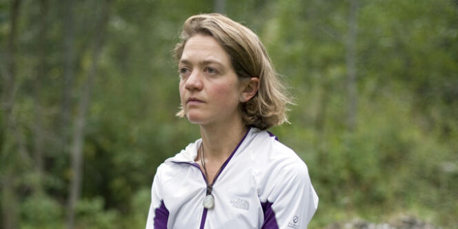 Lizzy Hawker, cinq fois vainqueur de l'ultra-trail du Mont-Blanc, à Chamonix, le 28 août 2012.
