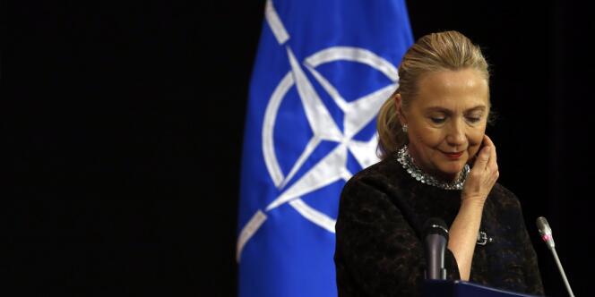 La secrétaire d’Etat américaine, Hillary Clinton, au terme d’une réunion des ministres des affaires étrangères de l’OTAN, le 5 décembre à Bruxelles.