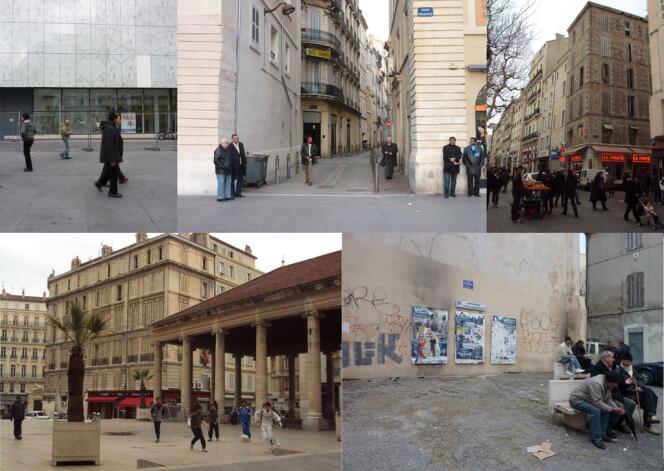 Montage de photos du quartier de Belsunce à Marseille.