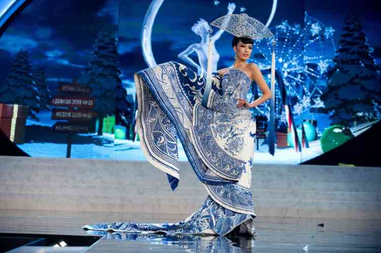 Miss China 2012, Ji Dan Xu, performs onstage at the 2012 Miss Universe National Costume Show on Friday, Dec. 14, 2012 at PH Live in Las Vegas, Nevada. The 89 Miss Universe Contestants will compete for the Diamond Nexus Crown on Dec. 19, 2012.? (AP Photo/Miss Universe Organization L.P., LLLP)