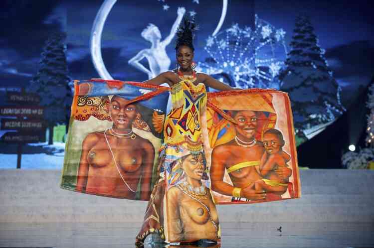 Miss Angola Marcelina Vahekeni performs onstage at the 2012 Miss Universe National Costume Show at PH Live in Las Vegas, Nevada December 14, 2012. The 89 Miss Universe contestants will compete for the Diamond Nexus Crown on December 19, 2012. REUTERS/Darren Decker/Miss Universe Organization/Handout (UNITED STATES - Tags: ENTERTAINMENT) FOR EDITORIAL USE ONLY. NOT FOR SALE FOR MARKETING OR ADVERTISING CAMPAIGNS. THIS IMAGE HAS BEEN SUPPLIED BY A THIRD PARTY. IT IS DISTRIBUTED, EXACTLY AS RECEIVED BY REUTERS, AS A SERVICE TO CLIENTS. TEMPLATE OUT