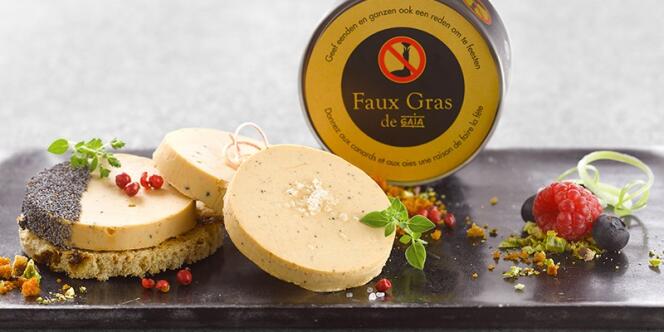 Le Faux Gras est un pâté végétal créé par l'entreprise allemande Tartex. L'association Gaia utilise ce produit pour sensibiliser les consommateurs belges à la cause animale et les dissuader d'acheter du foie gras.