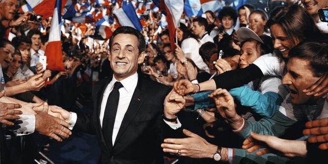 Nicolas Sarkozy lors de son grand meeting de Villepinte, le 11 mars 2012.