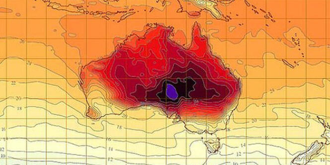 Le bureau de météorologie australien a revu les couleurs de ses cartes météo, alors qu'une vague de chaleur sans précédent s'est abattue sur le pays. 
