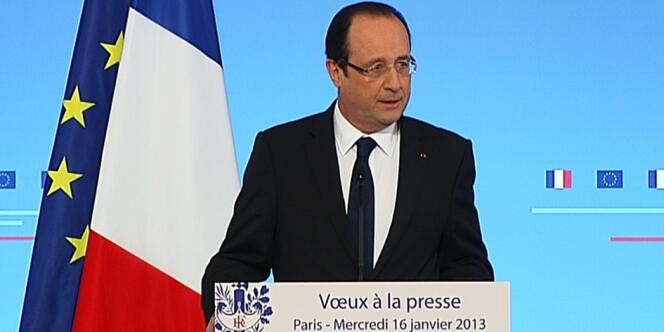 François Hollande lors de ses vœux à la presse le mercredi 16 janvier.