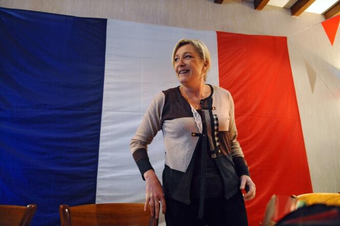 Marine Le Pen à Laboutarie (Tarn), le 13 janvier.