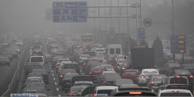 Embouteillage à Pékin en janvier 2013.