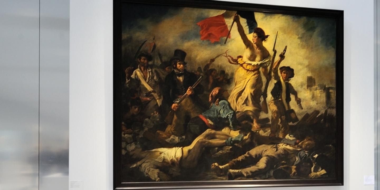 L Inscription Sur La Liberte Guidant Le Peuple Integralement Retiree