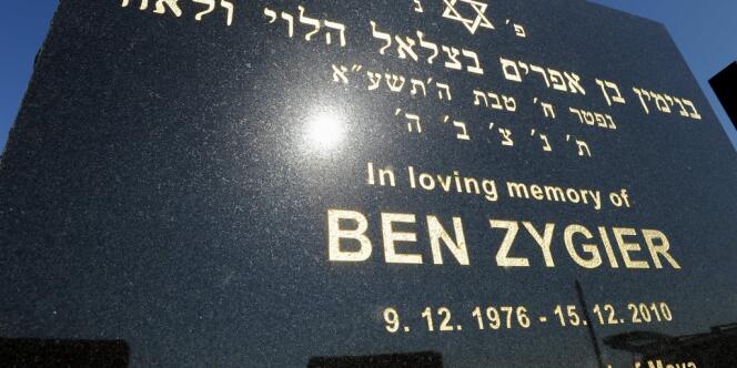 La tombe de Ben Zygier, dans un cimetière juif de Melbourne.
