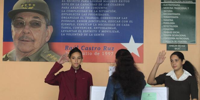 Un bureau de vote installé à l’hôpital de La Havane, le 3 février.
