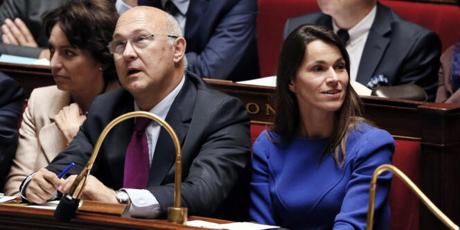 Michel Sapin et Aurélie Filippetti à l'Assemblée nationale à Paris, le 3 juillet 2012.