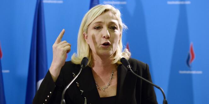 Marine Le Pen, samedi 2 mars, au Conseil national du Front national.