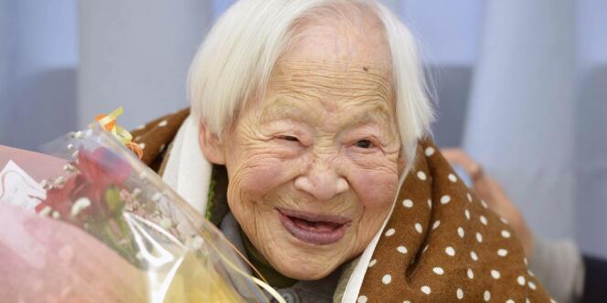 Misao Okawa, la femme la plus vieille du monde, a fêté ses 116 ans à Osaka au Japon, le 5 mars 2014.