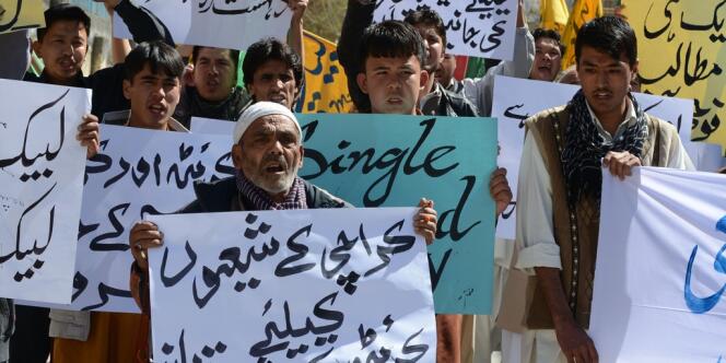 Manifestation de la minorité hazara, le 4 mars à Quetta.