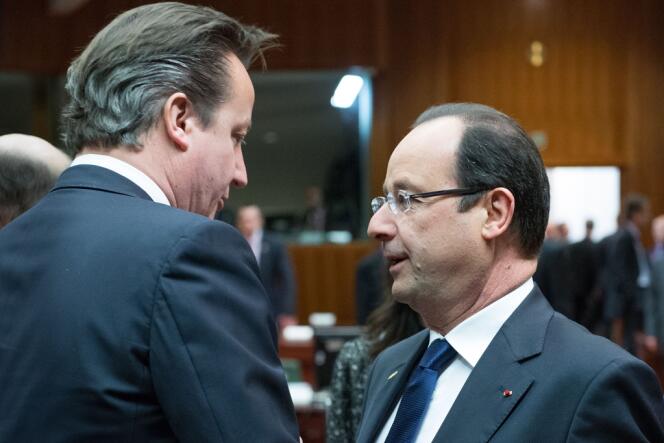 David Cameron et François Hollande, le 15 mars à Bruxelles.