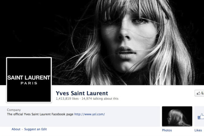 Page Facebook de Saint Laurent
