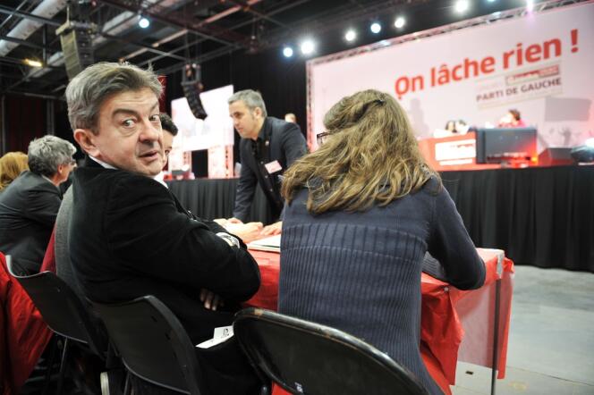 Jean-Luc Mélenchon, au troisième congrès du Parti de gauche, à Bordeaux, le 23 mars.