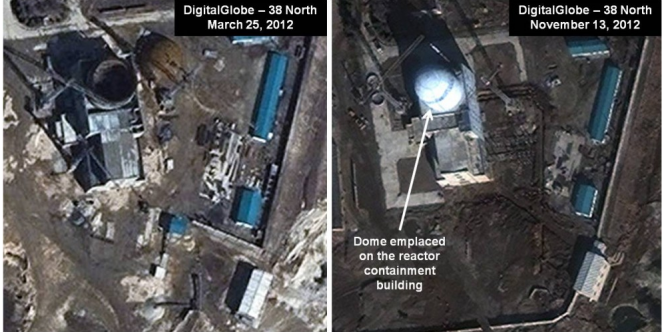 Capture écran du blog 38 North montrant l'emplacement d'un potentiel réacteur nucléaire à eau légère.