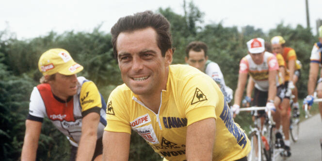 Bernard Hinault, le 18 juillet 1985 à Bordeaux lors du Tour de France.