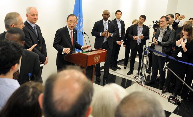 Le secrétaire général de l'ONU, Ban Ki-Moon, le 29 avril à New York.