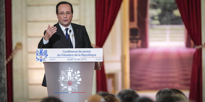 Le président français François Hollande lors de sa conférence de presse du 16 mai.