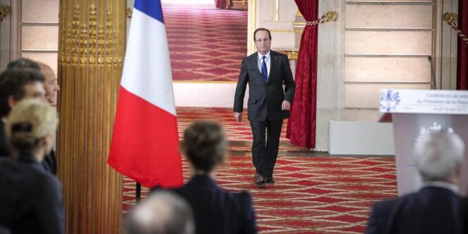Le président Hollande lors de sa conférence de presse du 16 mai.