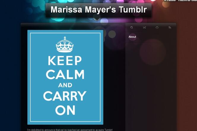 Une capture du Tumblr de Marissa Mayer.