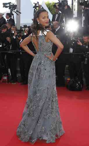 Actress Zoe Saldana arrives for the screening of Blood Ties at the 66th international film festival, in Cannes, southern France, Monday, May 20, 2013. (Photo by Todd Williamson/Invision/AP)