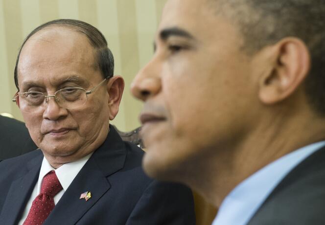 Les présidents birman, Thein Sein, et américain, Barack Obama, le 20 mai, à la Maison Blanche.