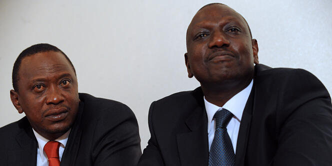 L'Union africaine ne comprend pas les poursuites contre le président kényan Uhuru Kenyatta (à gauche) et son vice-président William Ruto (à droite), inculpés depuis janvier 2012 de crimes contre l'humanité.