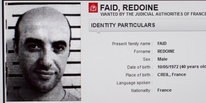 L'avis de recherche Interpol de Redoine Faïd, le 15 avril 2013.