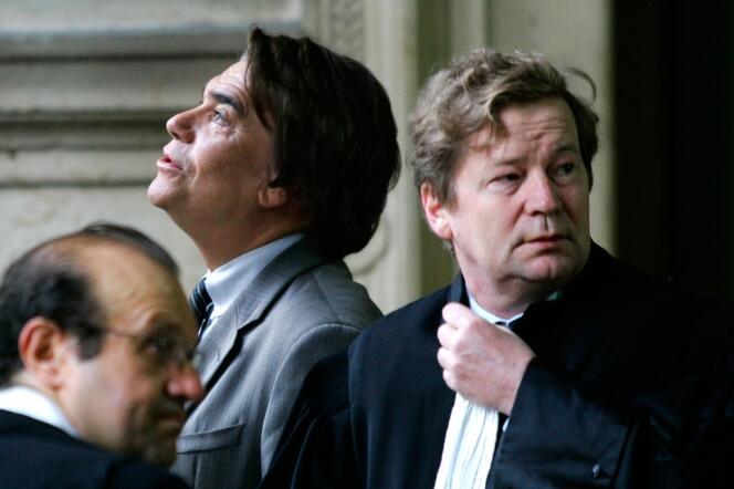 Bernard Tapie et Maurice Lantourne (à droite), en octobre 2005.