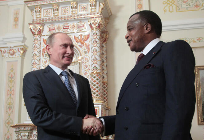 Vladimir Poutine et Denis Sassou Nguesso, le 13 novembre près de Moscou.