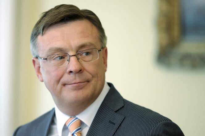 Le ministre ukrainien des affaires étrangères, Leonid Kojara, à Helsinki, le 28 mai.