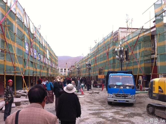 Photo de la rénovation du vieux centre de Lhassa publiée sur le blog de la dissidente tibétaine Woeser