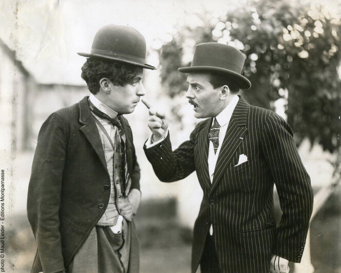 Charlie Chaplin et Max Linder à Los Angeles vers 1921.