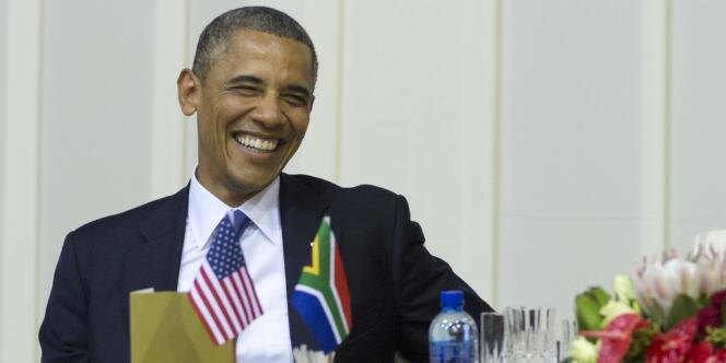 Barack Obama, lors d'un dîner avec le président sud-africain, le 29 juin 2013.