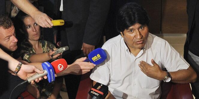 L'avion du président bolivien Evo Morales lors de son escale forcée en Autriche.