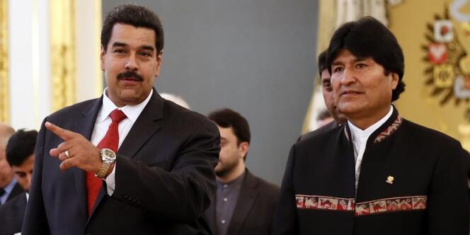 Les présidents vénézuélien et bolivien Nicolas Maduro et Evo Morales, le 1er juillet à Moscou.
