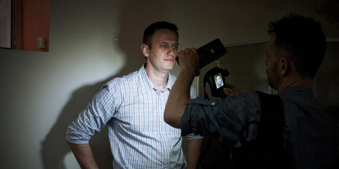 Alexeï Navalny dans son QG de campagne à Moscou, le 15 juillet dernier.