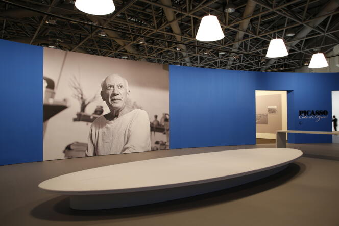 L'entrée des expositions consacrées à Pablo Picasso au Grimaldi Forum à Monaco.